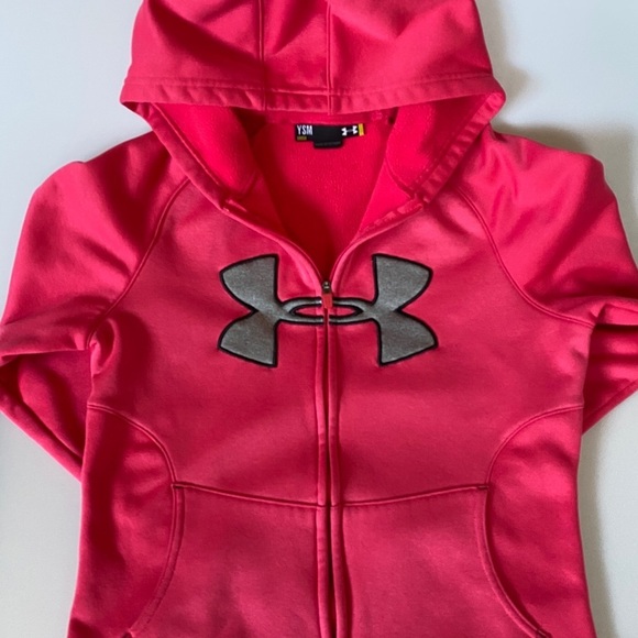 UNDER ARMOUR Girls Sports Hoodie Jacket Zipper - Picture 4 of 11